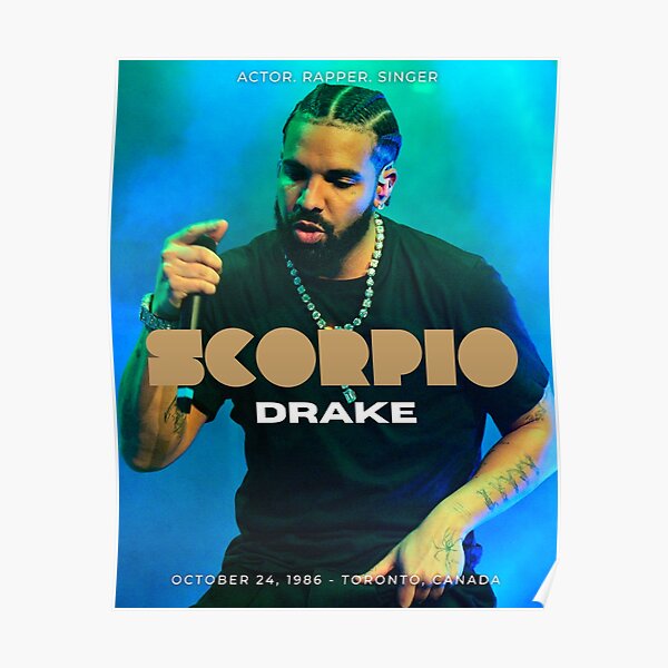 "Drake Zodiac Music" Poster for Sale by ScorpiosGraphx Redbubble