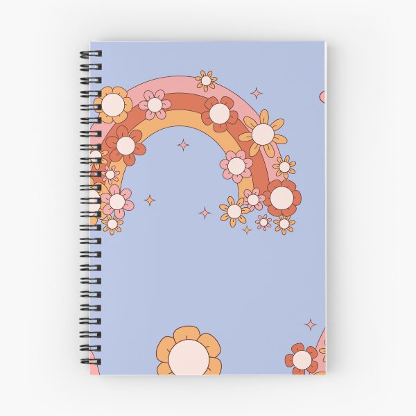 Item preview, Retro flower rainbow pattern - blue designed and sold by Spitfire July Doodles.