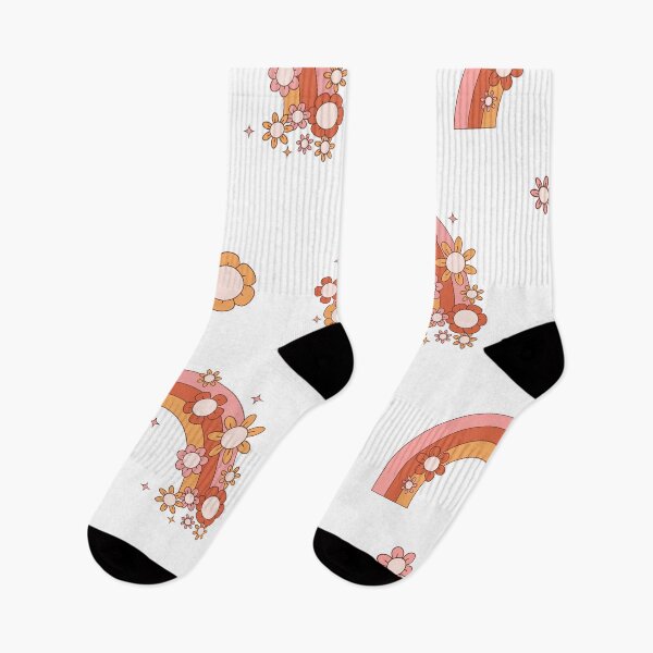 Item preview, Retro flower rainbow pattern - cream designed and sold by Spitfire July Doodles.