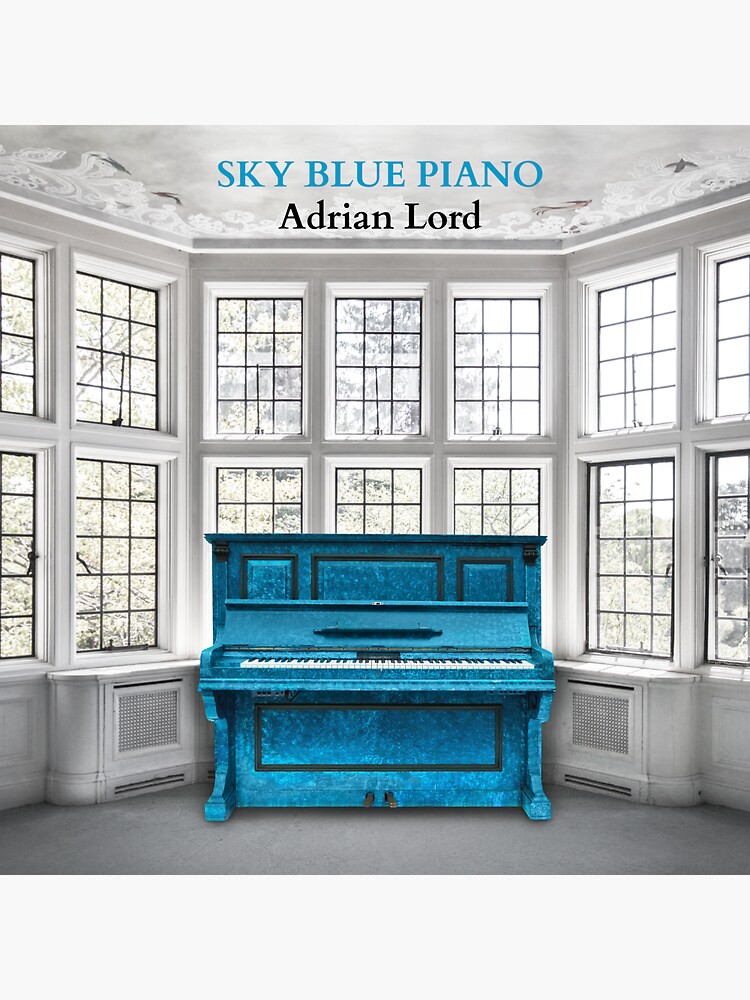 Thumbnail 3 of 3, Sticker, Sky Blue Piano designed and sold by AdrianLordPiano.
