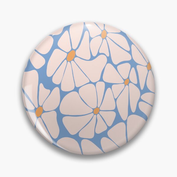 Item preview, Retro Daisy pattern - light blue - no repeat designed and sold by Spitfire July Doodles.