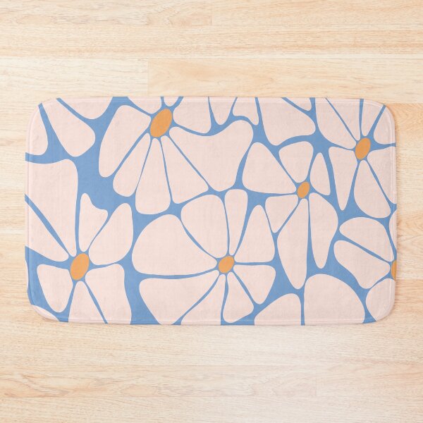 Item preview, Retro Daisy pattern - light blue - no repeat designed and sold by Spitfire July Doodles.