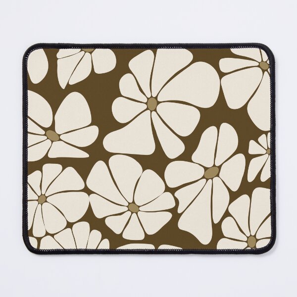 Item preview, Retro Ditsy floral daisy - coffee and cream - repeat designed and sold by Spitfire July Doodles.