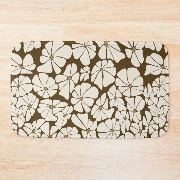 Item preview, Retro Ditsy floral daisy - coffee and cream - repeat designed and sold by Spitfire July Doodles.