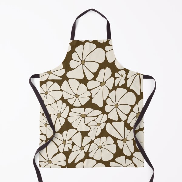 Item preview, Retro Ditsy floral daisy - coffee and cream - repeat designed and sold by Spitfire July Doodles.