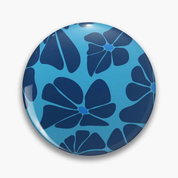 Item preview, Copy of Retro Ditsy floral daisy - blue on blue designed and sold by Spitfire July Doodles.