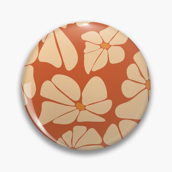 Item preview, Retro Ditsy floral daisy - cream on burnt orange designed and sold by Spitfire July Doodles.