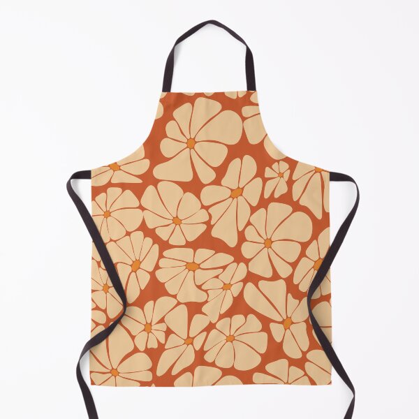 Item preview, Retro Ditsy floral daisy - cream on burnt orange designed and sold by Spitfire July Doodles.