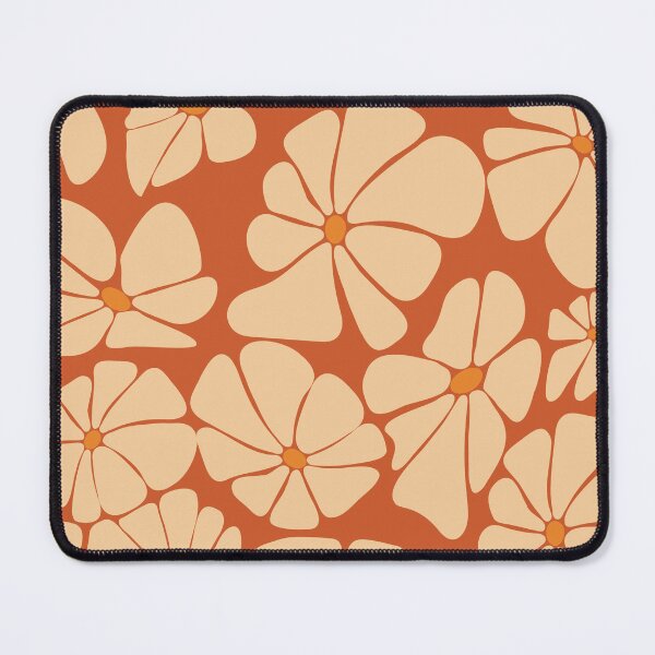 Item preview, Retro Ditsy floral daisy - cream on burnt orange designed and sold by Spitfire July Doodles.
