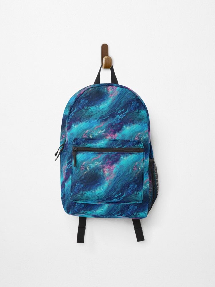 Thumbnail 1 of 3, Backpack, Abstract Water Pour Painting Pattern designed and sold by KitsoBerry.