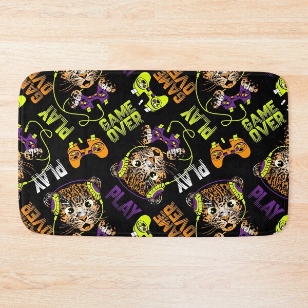 Item preview, Little leopard play game with joystick and headphones. Seamless pattern. designed and sold by Marina Smorodinskaya.