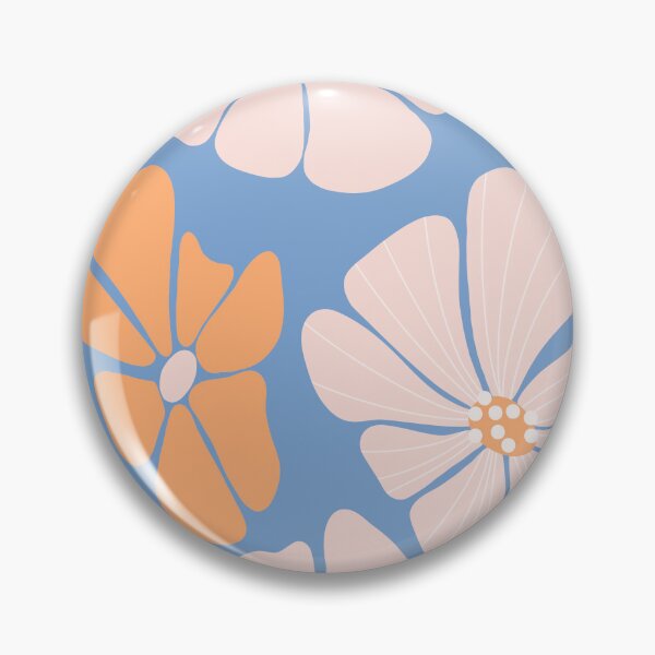 Item preview, Retro Ditsy floral daisy speckled - blue and cream designed and sold by Spitfire July Doodles.