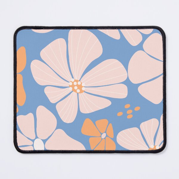 Item preview, Retro Ditsy floral daisy speckled - blue and cream designed and sold by Spitfire July Doodles.