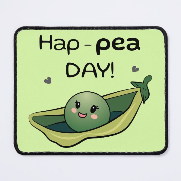 Item preview, Hap-pea Day! Funny pun with a smiley pea bean designed and sold by HajnalkArt.