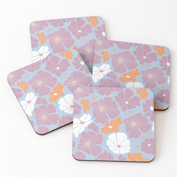 Item preview, Copy of Retro Ditsy floral daisy speckled - pink and dusty blue designed and sold by Spitfire July Doodles.