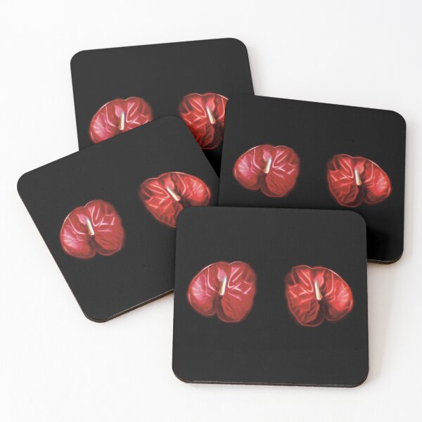 Item preview, Red Anthurium Plant Water Painting (Black Background) designed and sold by xsaxsandra.