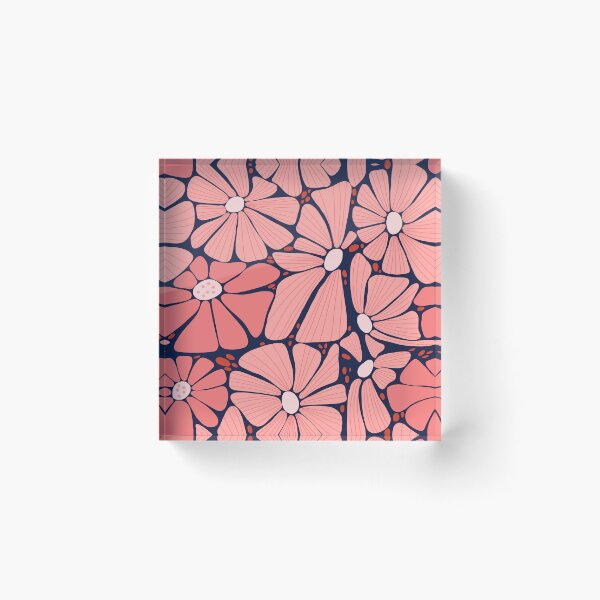 Item preview, Retro Ditsy floral daisy speckled - pink and rose designed and sold by Spitfire July Doodles.
