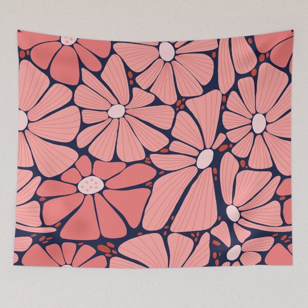 Item preview, Retro Ditsy floral daisy speckled - pink and rose designed and sold by Spitfire July Doodles.