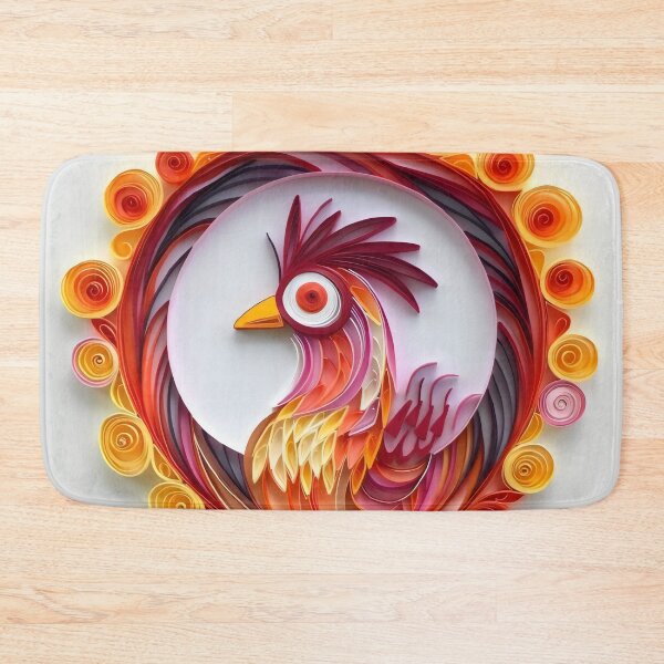 Item preview, Fire Rooster - Quilled Paper Artwork - AI Generated designed and sold by Quilluminations.