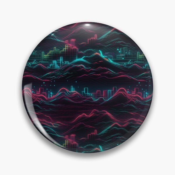 Item preview, Neon Cyberpunk Retrowave City Pattern designed and sold by KitsoBerry.