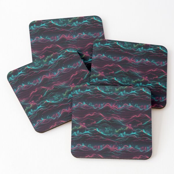 Item preview, Neon Cyberpunk Retrowave City Pattern designed and sold by KitsoBerry.