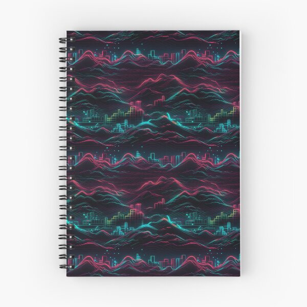 Aperçu de l'œuvre Neon Cyberpunk Retrowave City Pattern créée et vendue par KitsoBerry.
