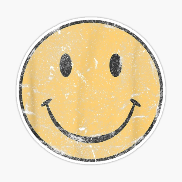 vintage smile face 7039s vibe yellow smile Sticker for Sale by  ErinaColclough | Redbubble