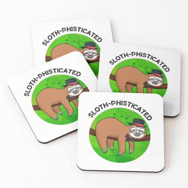 Item preview, Sloth-phisticated Funny Animal Sloth Puns  designed and sold by punnybone.