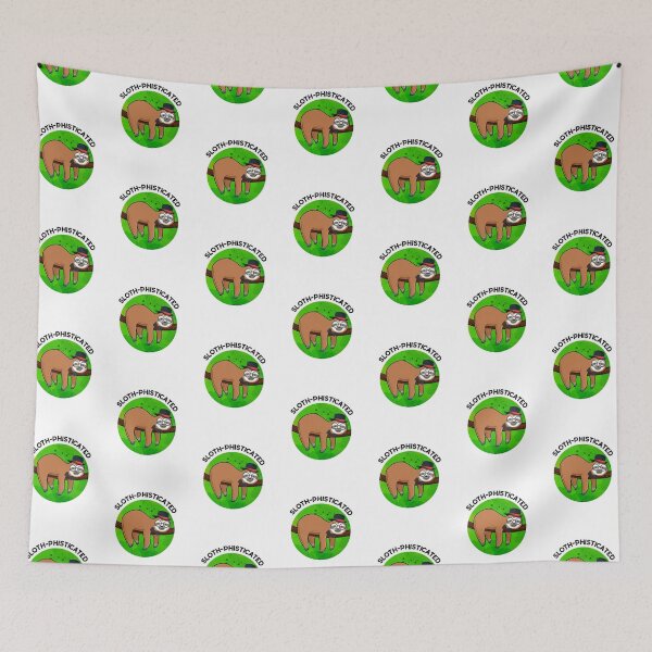 Item preview, Sloth-phisticated Funny Animal Sloth Puns  designed and sold by punnybone.
