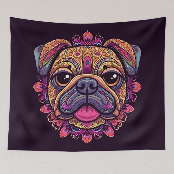 Item preview, Mandala Pug cute artistic pug designed and sold by MDCGraphics.