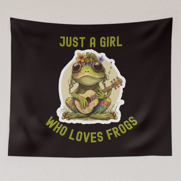 Item preview, Just A Girl Who Loves Frogs, Cute Hippie Frog, Man I Love Frogs, Cottagecore designed and sold by desireedickens.