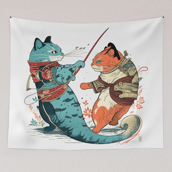 Item preview, The fish cat against the big cat designed and sold by Oonyme.