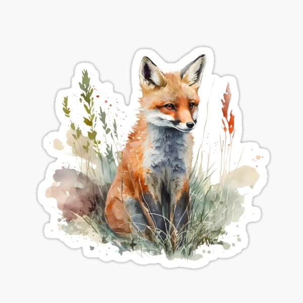 Item preview, Watercolor Fox designed and sold by BrushandByte.