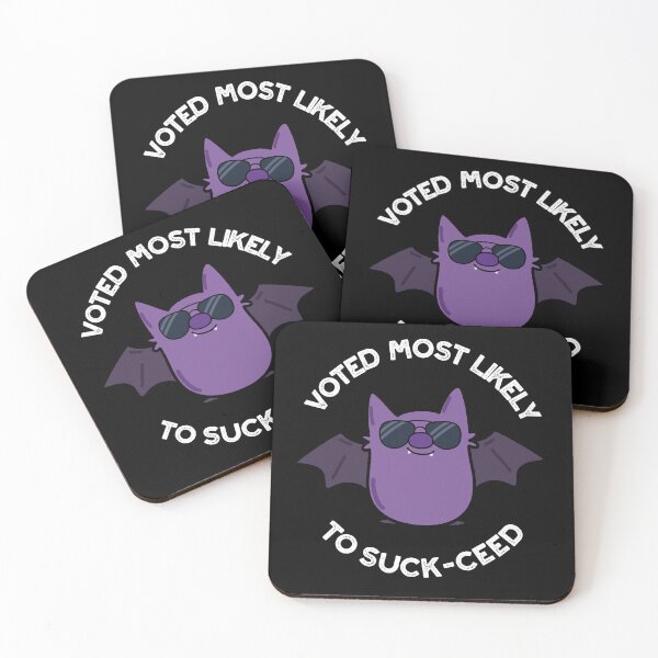 Item preview, Voted Most Likely To Suck-ceed Funny Bat Puns (Dark BG) designed and sold by punnybone.
