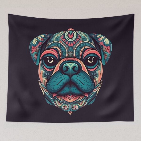 Item preview, Mandala Pug cute artistic pug designed and sold by MDCGraphics.