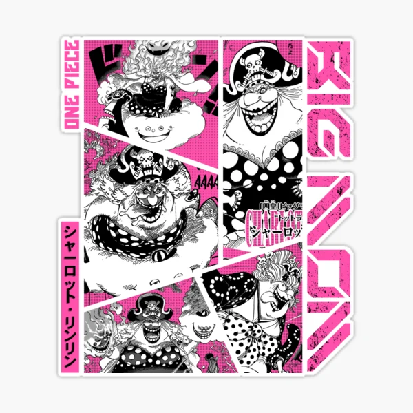 Queen - One Piece Manga Panel black version Sticker for Sale by Geonime