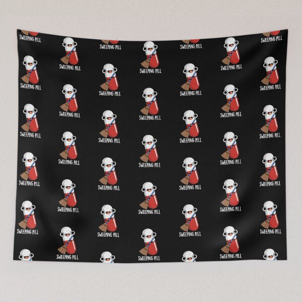 Item preview, Sweeping Pill Funny Medicine Puns (Dark BG) designed and sold by punnybone.