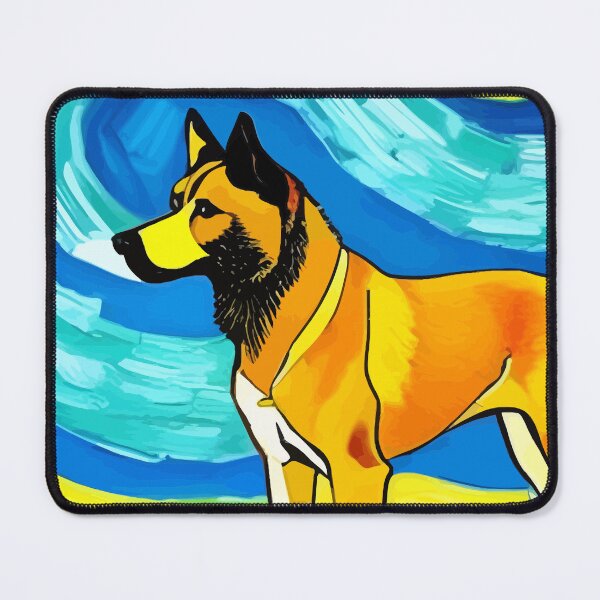 Item preview, "Dog under the Starry Night" in the Style of Vincent Van Gogh designed and sold by ArtisticAllure1.