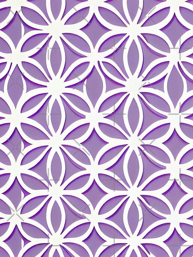 Thumbnail 3 von 3, Tuch, Simple Purple White Pastel Scandifornian Pattern Digital Painting designt und verkauft von CodeAndColors.
