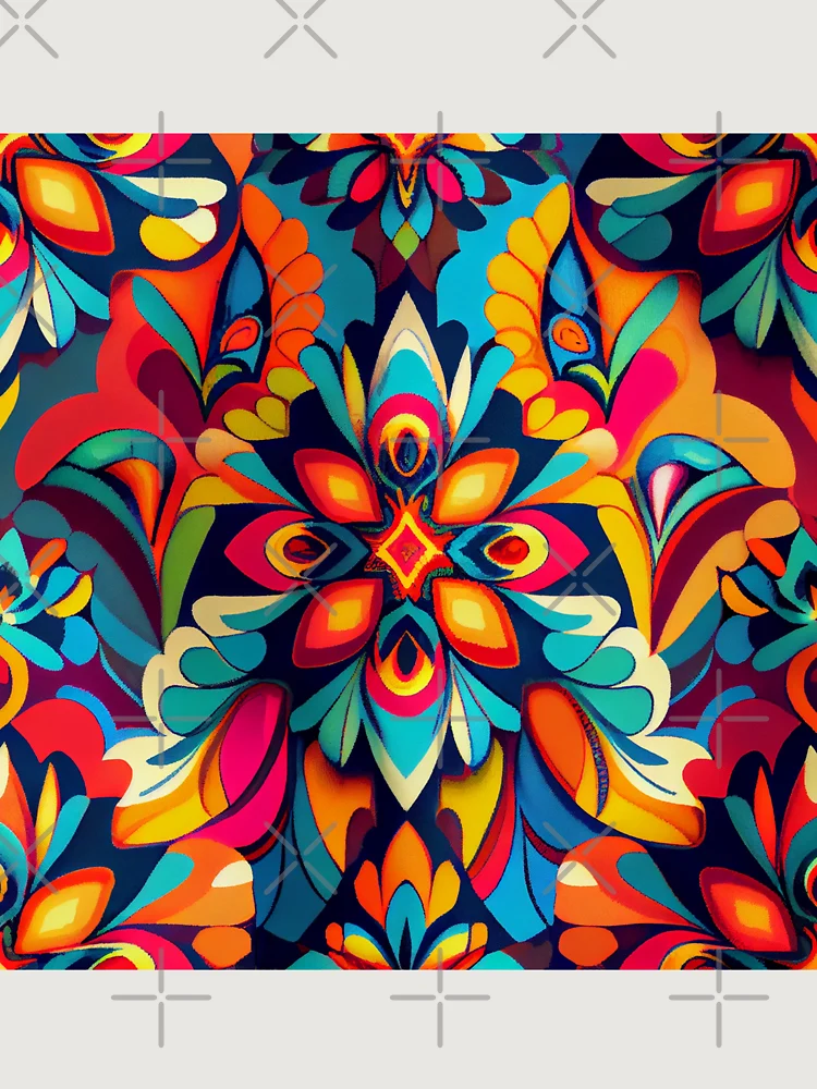 Thumbnail 6 von 6, Premium Oversized Pullover, Saturated Irregular Happy Bohemian Pattern Digital Painting designt und verkauft von CodeAndColors.
