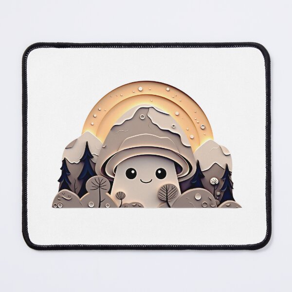 Item preview, Mushroom Mountain Forest Papercraft Nature Sunset Scene designed and sold by TVBArchive.