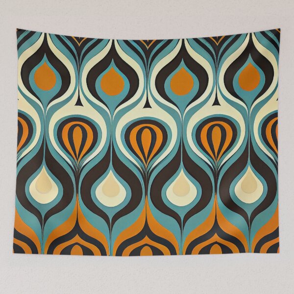 Item preview, Flowing Midcentury Modern Pattern Digital Painting designed and sold by CodeAndColors.