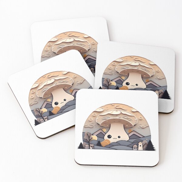 Item preview, Mushroom Mountain Forest Papercraft Sunset Nature designed and sold by TVBArchive.