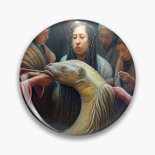 Item preview, Celebrating a Lungfish A Hairbrushing Ceremony Digital Painting designed and sold by CodeAndColors.