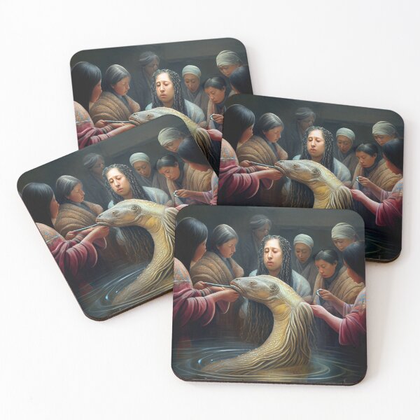 Item preview, Celebrating a Lungfish A Hairbrushing Ceremony Digital Painting designed and sold by CodeAndColors.