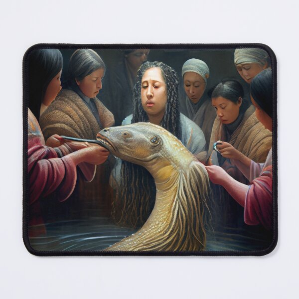 Item preview, Celebrating a Lungfish A Hairbrushing Ceremony Digital Painting designed and sold by CodeAndColors.