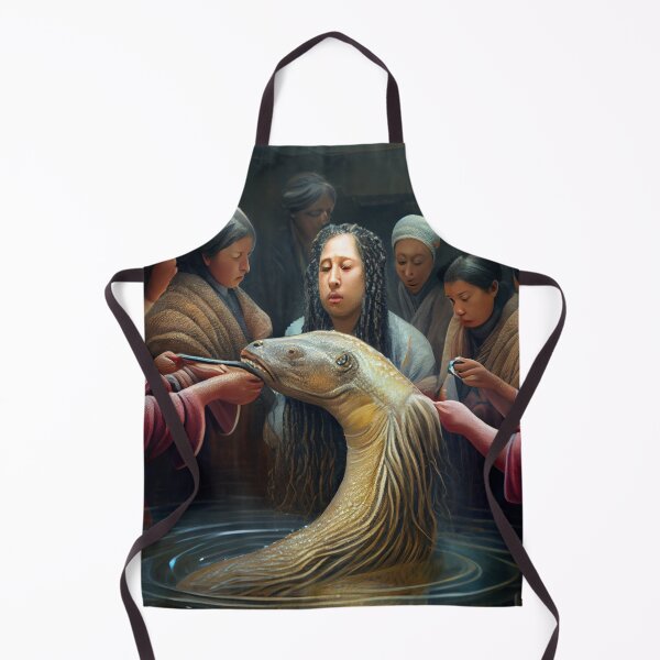 Item preview, Celebrating a Lungfish A Hairbrushing Ceremony Digital Painting designed and sold by CodeAndColors.