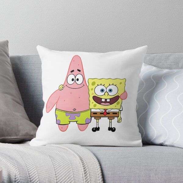 spongebob and patrick Throw Pillow