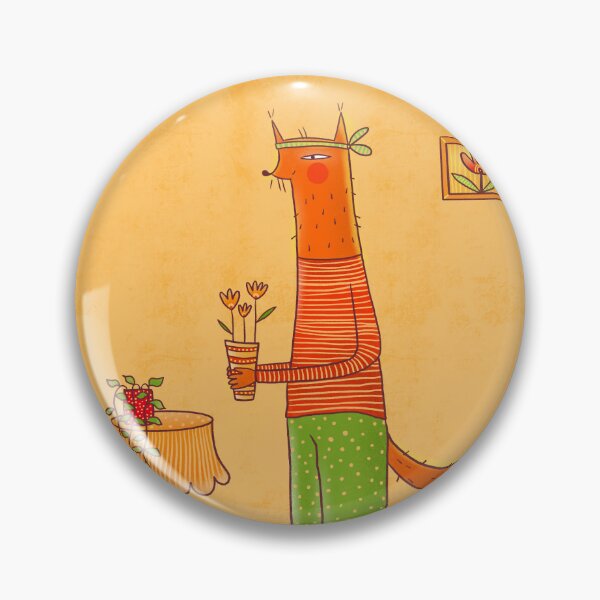 Item preview, Cute fox loves plants and flowers, version 2 designed and sold by IULIART.