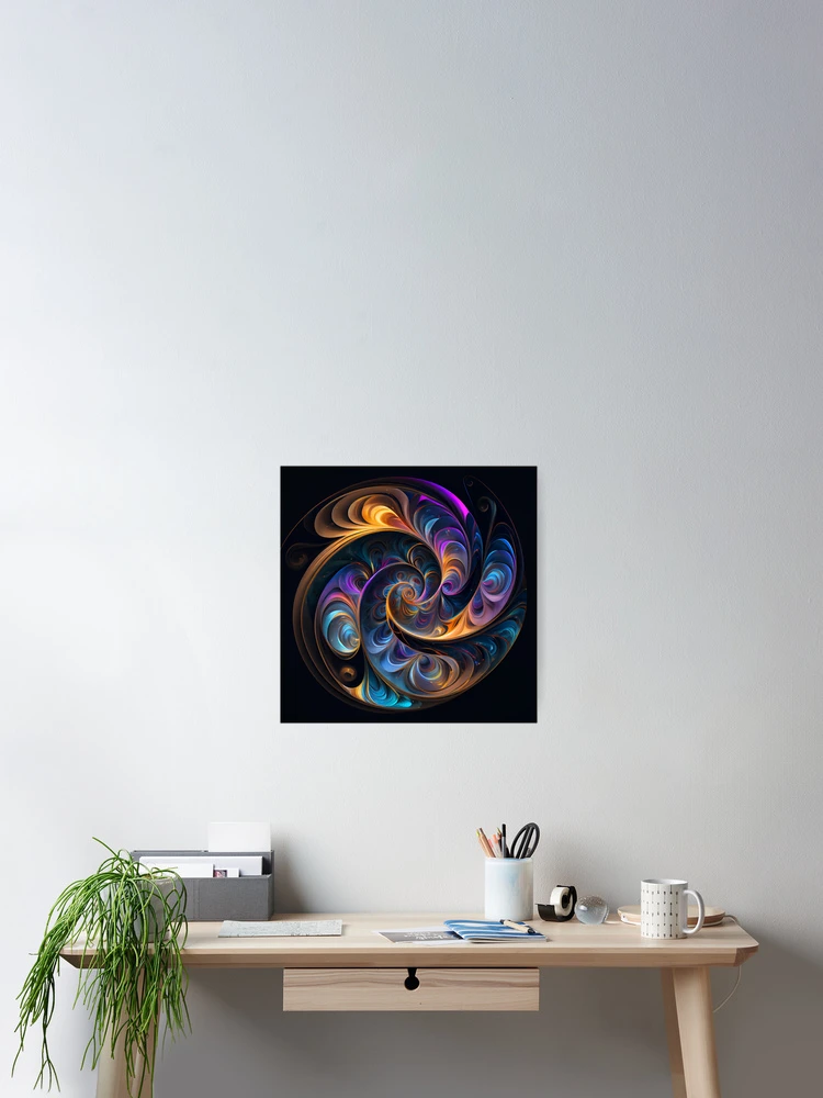 Imagen 2 de 3, Póster con la obra Dazzling Enigma Swirl Digital Painting, diseñada y vendida por CodeAndColors.